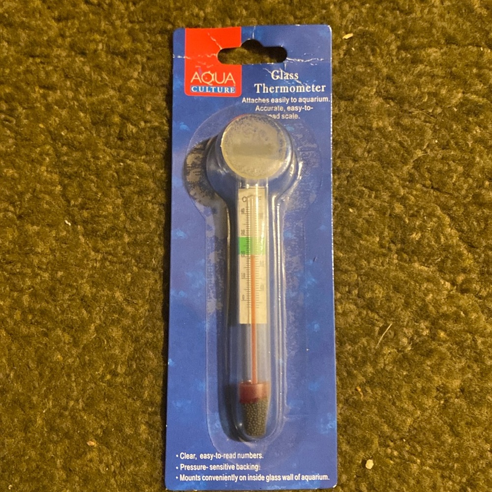 Vintage Aqua Glass Thermometer